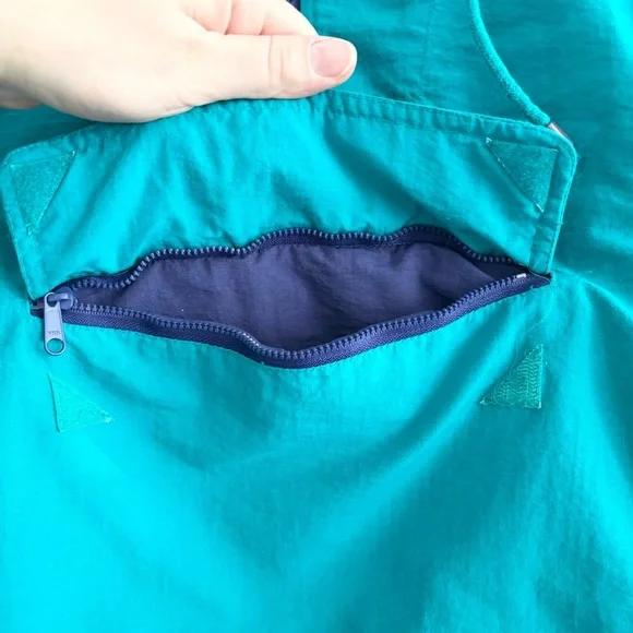 Vintage 90s Teal Hooded Pullover Windbreaker - Picture 6 of 14